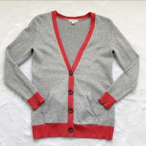 Gray and Coral Caslon Cardigan Sweater